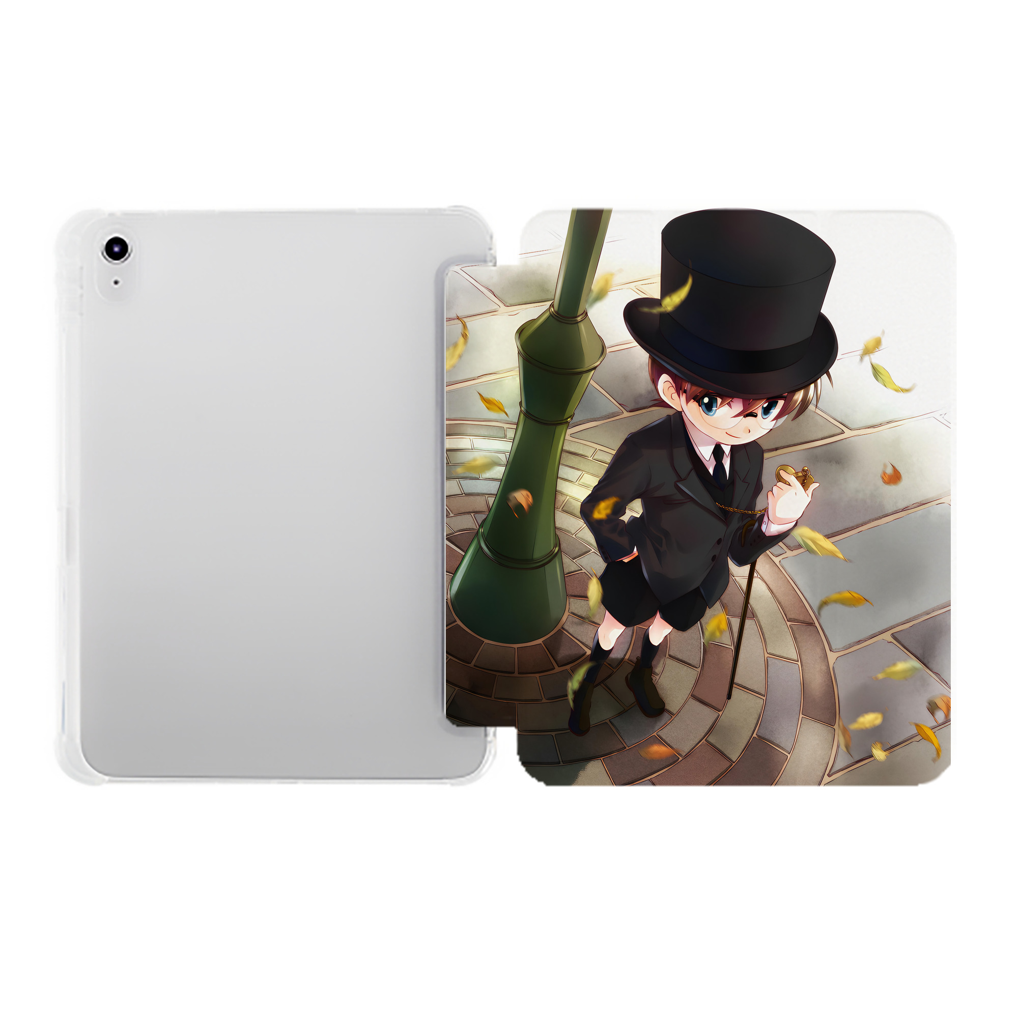 （画像用） 名探偵コナン Detective Conan IPad ケース ペン収納付き 三つ折りスタンド PUレザー×シリコン 対応機種9.5/10.5/10.9インチ